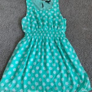 Forever 21 Mint green sleeveless polkadot dress
